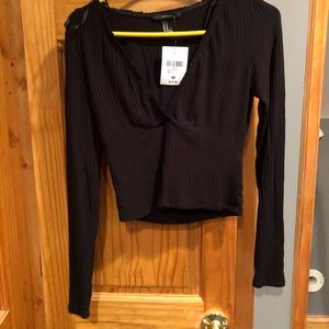 long sleeve cropped shirt
